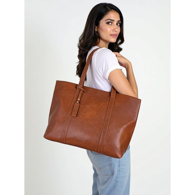 Mast & Harbour Women Solid Shopper Tasselled Chic Shoulder Bag