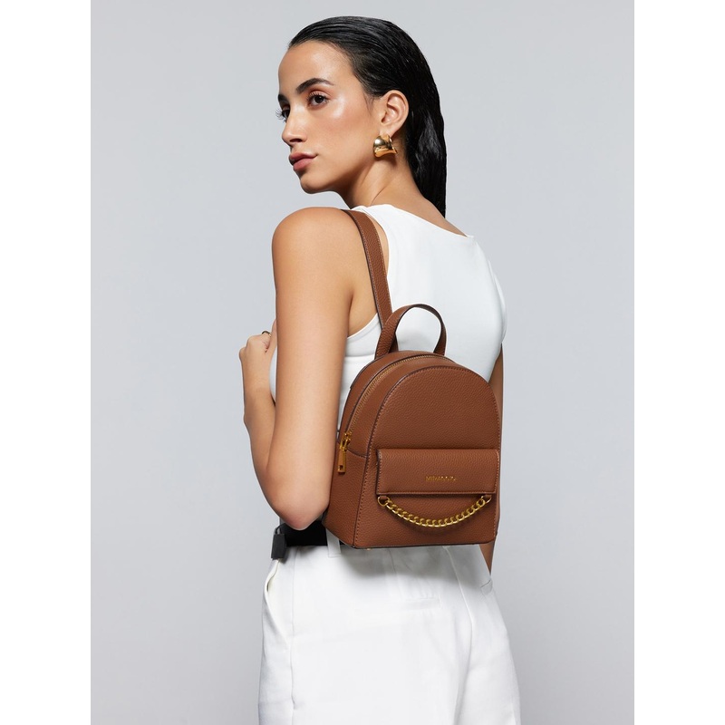 MIRAGGIO Ivy Brown Structured Backpack