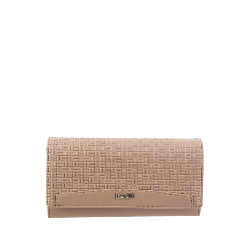 Mochi Beige Textured Envelope Wallet