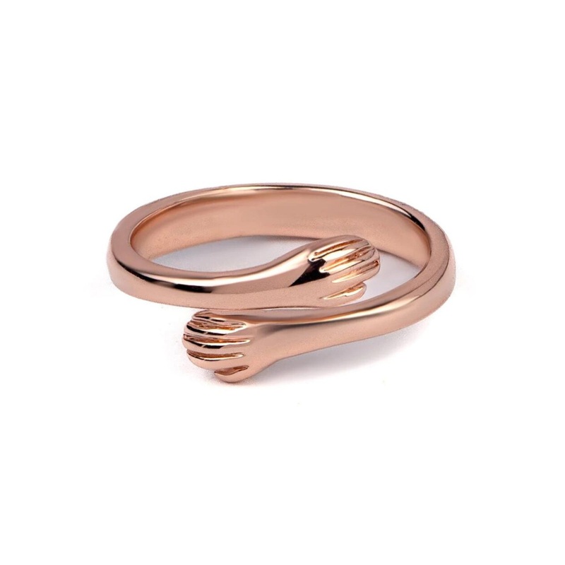 SALTY Stainless Steel Hug Promise Detail Adjustable Ring