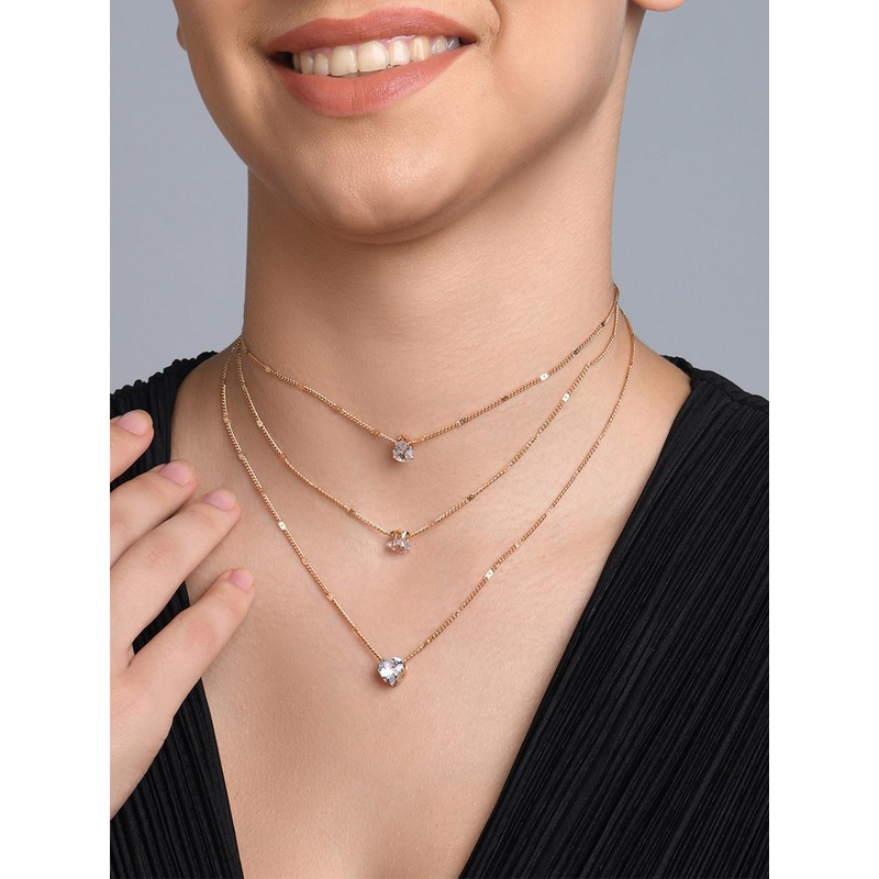 ToniQ White Gold-Plated Layered Chain