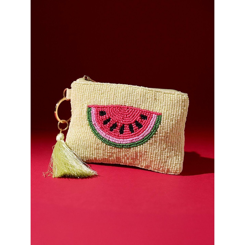 Voylla Women Sweet Slice Watermelon Beaded Coin Bag