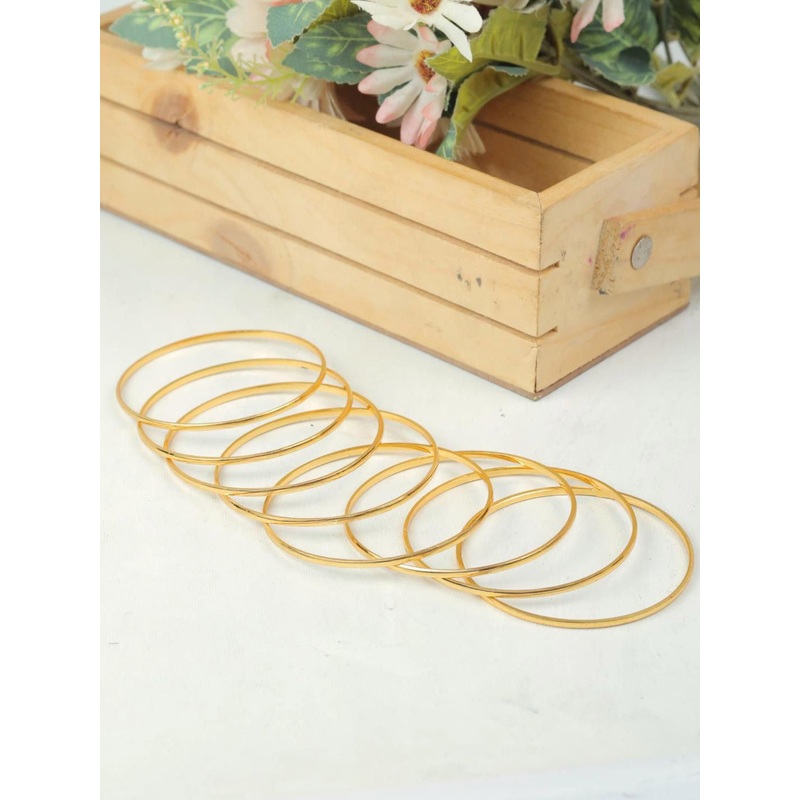 Zeraki Jewels Set Of 8 Gold Plated Bangles
