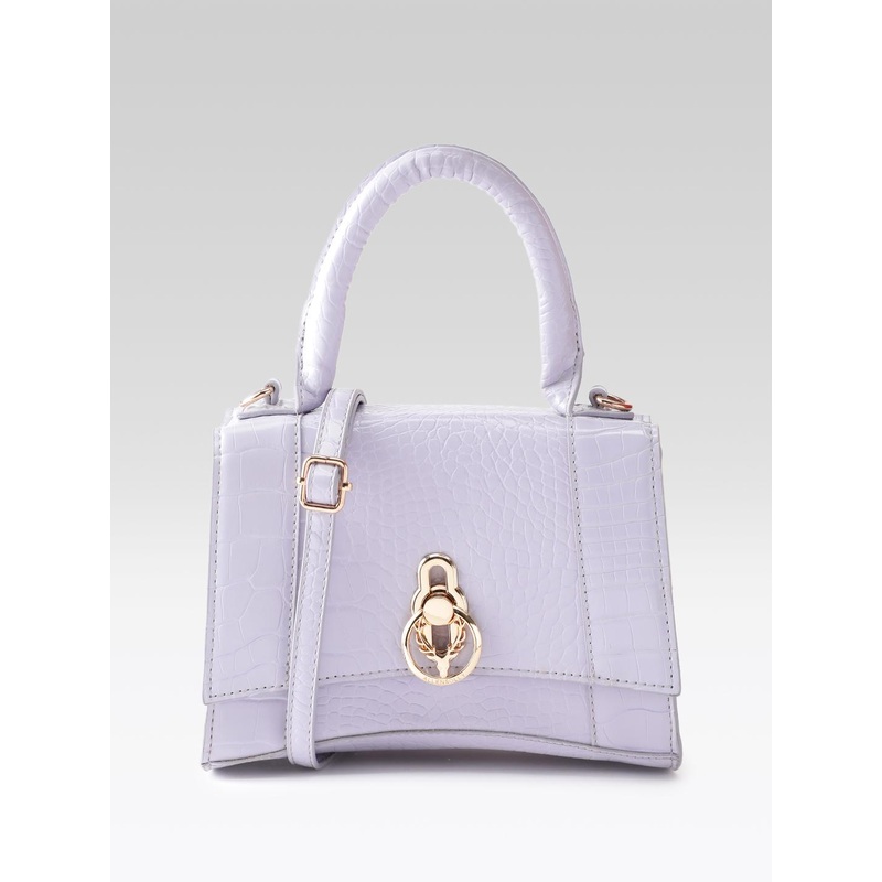 Allen Solly Croc Textured Structured Satchel Bag