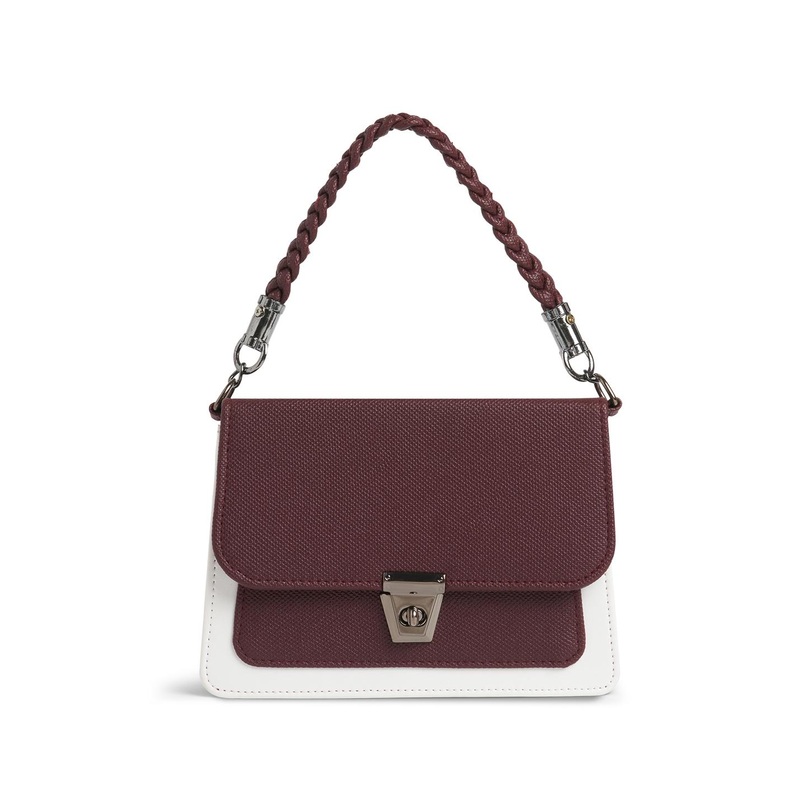 Caprese Colourblocked Textured Handheld Bag with Crossbody Sling Strap