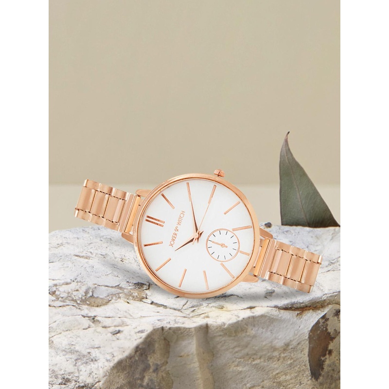 JOKER & WITCH Women White & Rose Gold Analogue Watch AMWW184