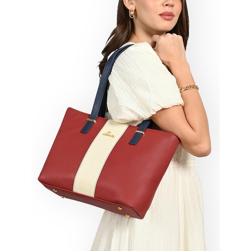 Lavie Colourblocked Shopper Tote Bag with Quilted