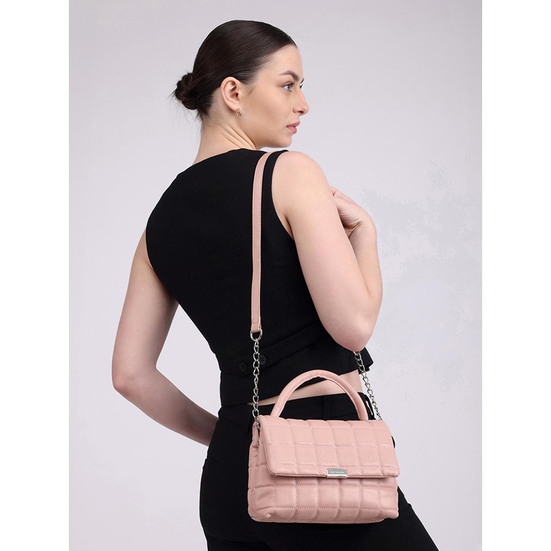 Lino Perros Pink Quilted Satchel