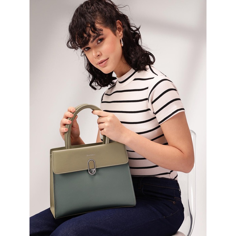 Mast & Harbour Colourblocked Structured Handheld Bag