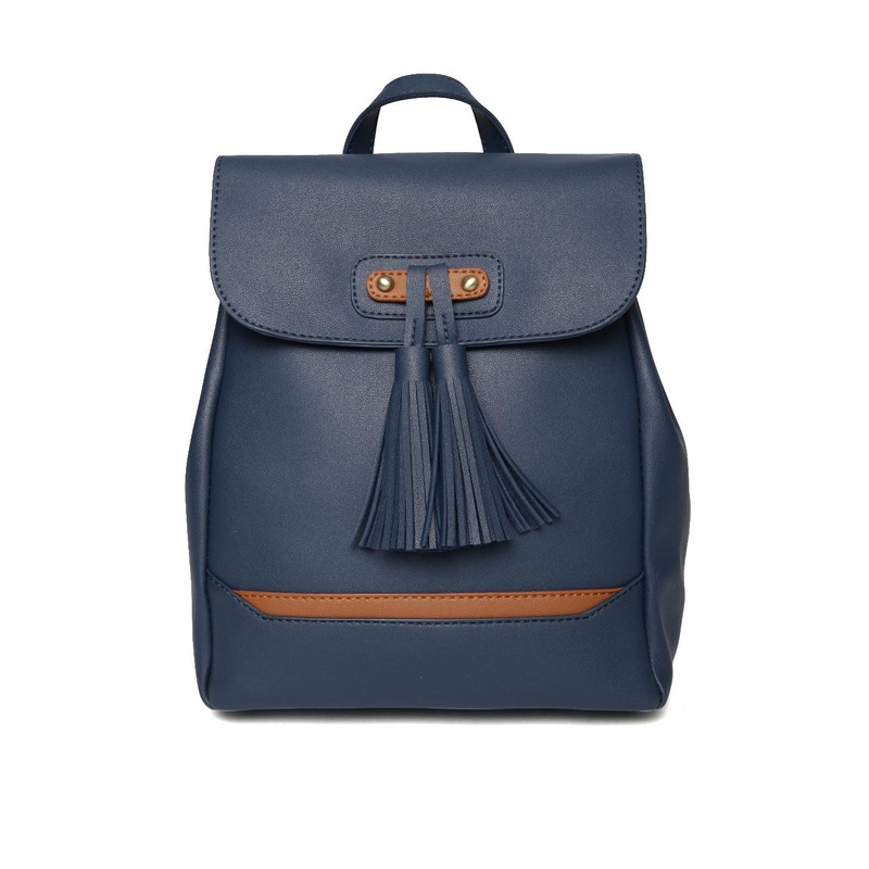 Mast & Harbour Women Navy Tassel Backpack