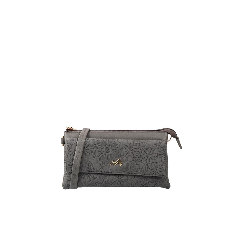 Metro Grey Embroidered Purse Clutch