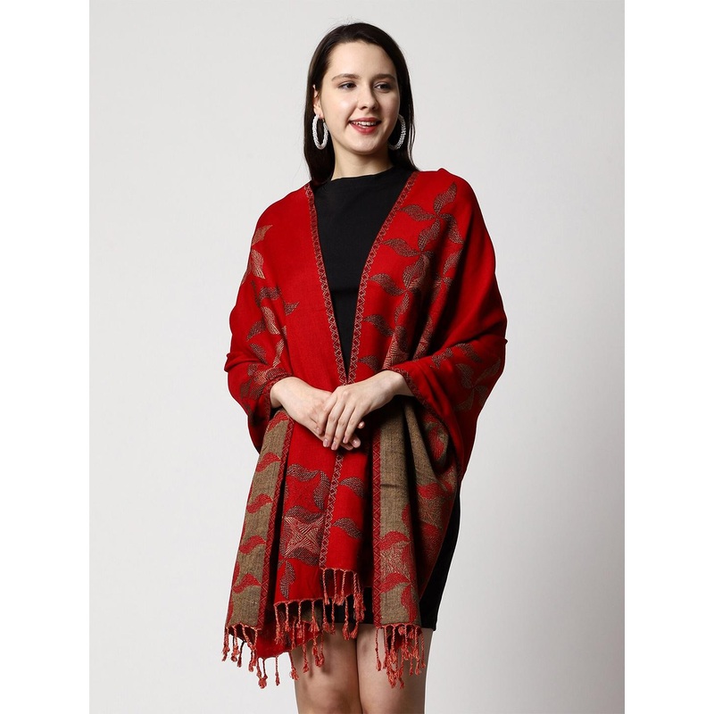 SWI Stylish Tasselled Woven Design Stole