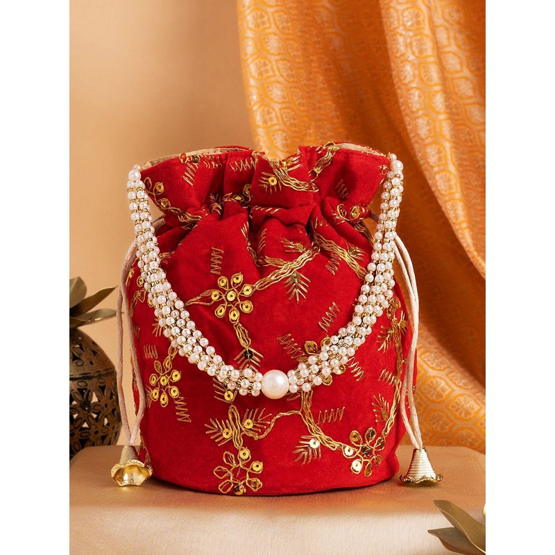 TEEJH Embroidered Potli Clutch