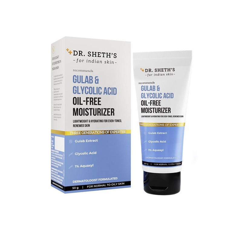 DR. SHETHS Gulab & Glycolic Acid Oil-Free Moisturizer for Hydrating – 50 g