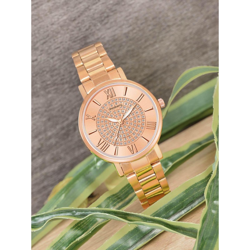 DressBerry Women Embellished Dial & Bracelet Style Straps Analogue Watch HOBDB-237-RG