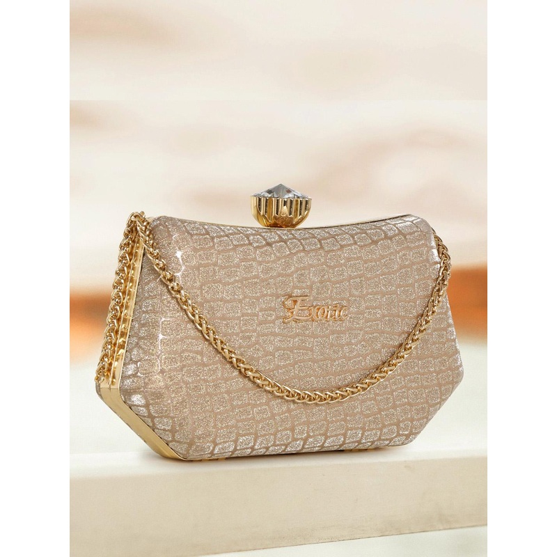 Exotic Textured Suede Half Moon Sling Bag