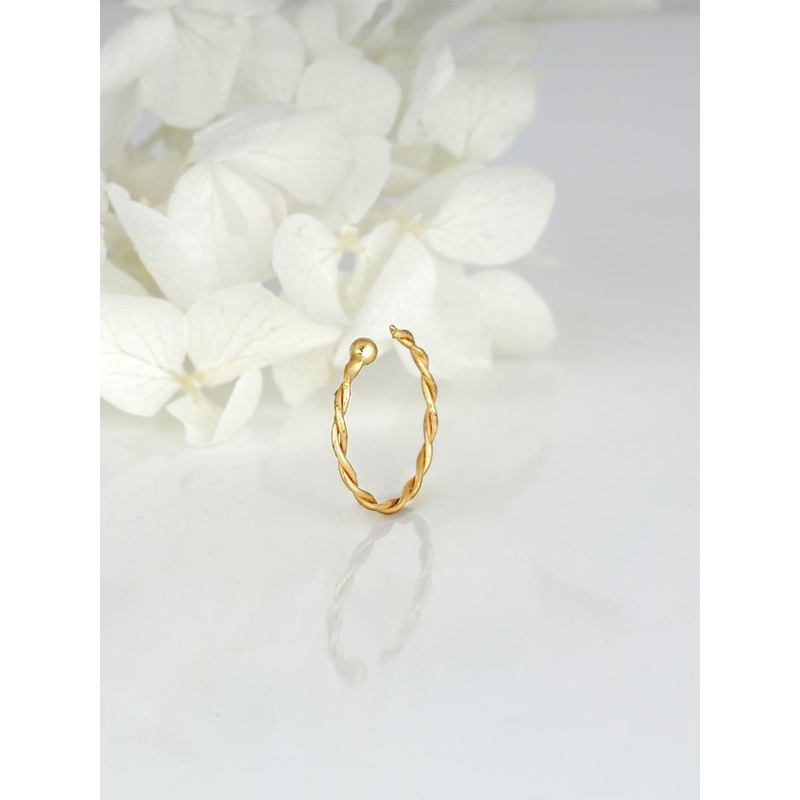 GIVA Gold-Plated Twisted Nose Ring