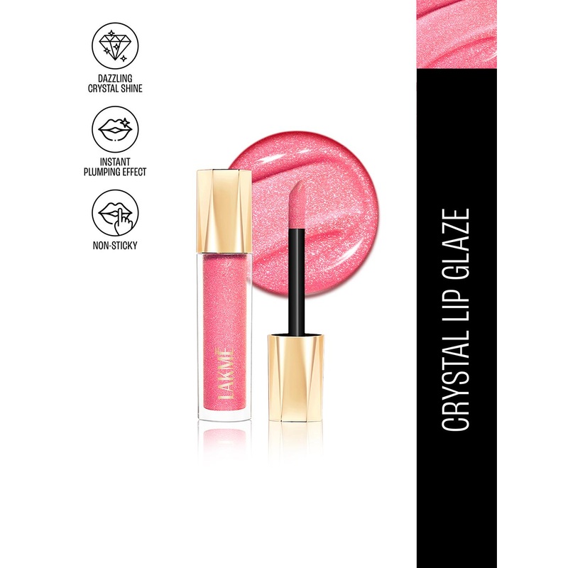 Lakme Glitterati Non-Sticky Hydrating Lip Glaze With Vegan Collagen 5ml – Hot Pink Cosmo