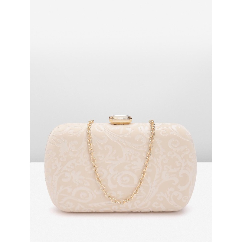Lino Perros Women Floral Textured Party Box Clutch