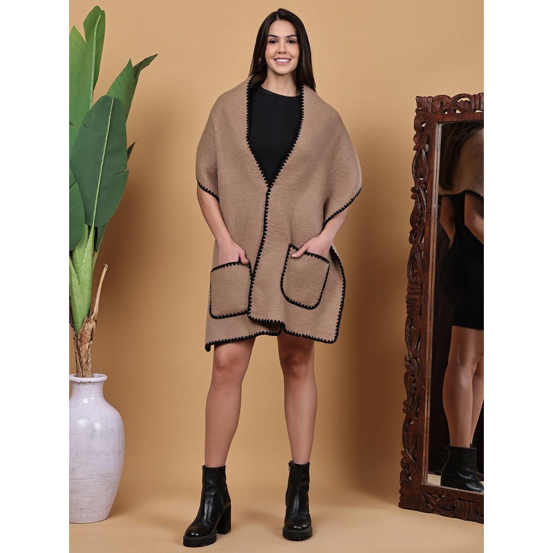 LOOM LEGACY Women Solid Taping Winter Woolen Stole