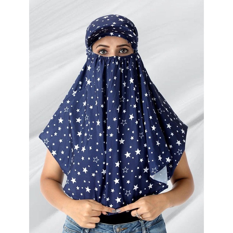 SHINE N SHOW Women Sun Protection Printed Scarf Cum Mask With Cap To Cover Face