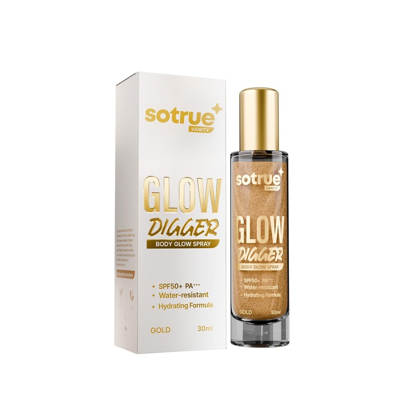 SOTRUE Glow Digger Body Spray For Hydrating & Illuminating –  30 ml – Gold