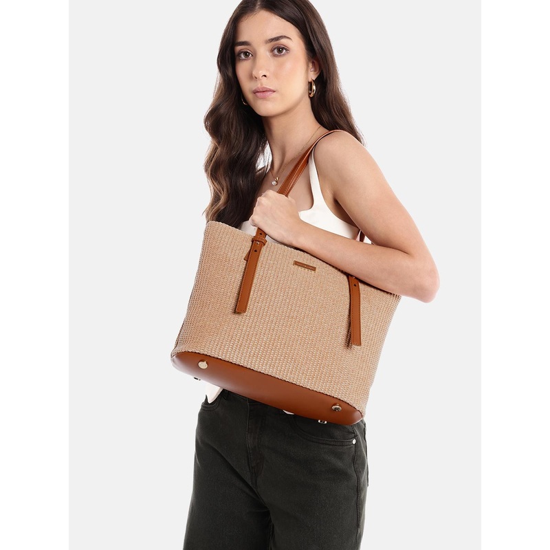 Van Heusen Basket Weave Textured Structured Shoulder Bag