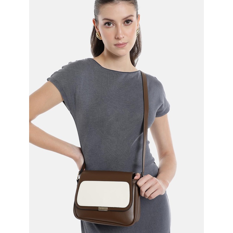 Van Heusen Colourblocked Structured Sling Bag