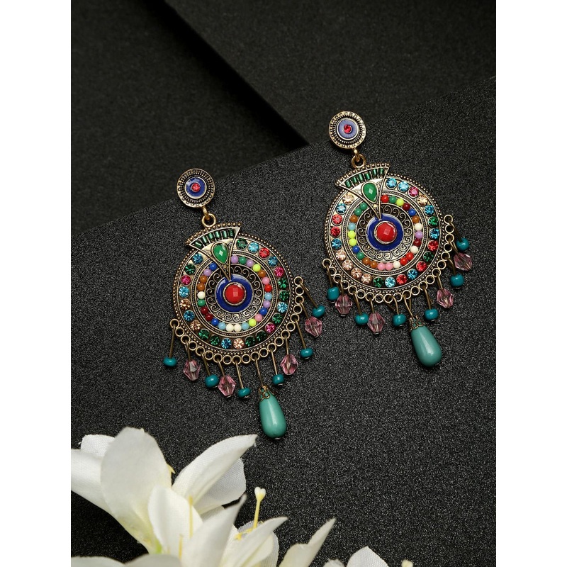 YouBella Multicoloured Contemporary Drop Earrings