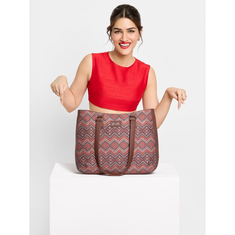 ZOUK Women Printed Structured Tote Bag