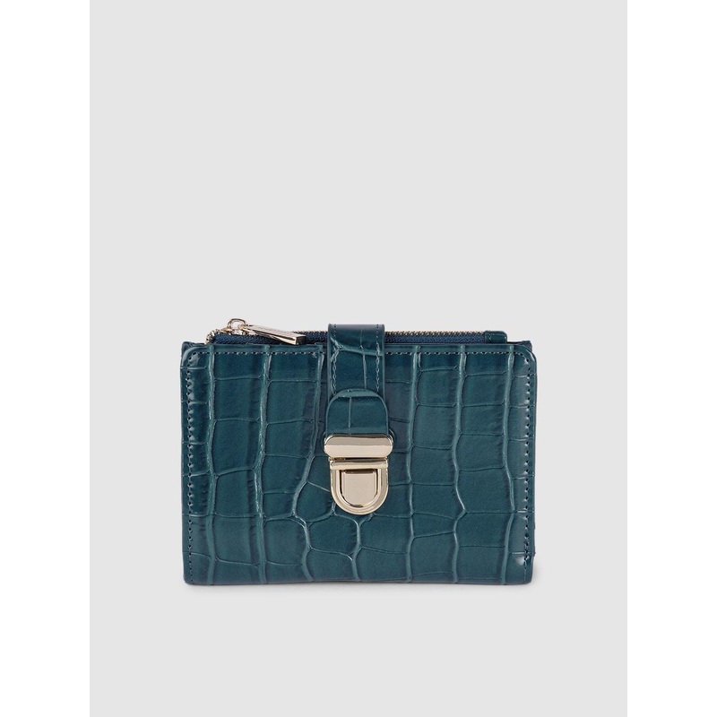 Accessorize London Women Faux Leather Croc Pushlock Wallet
