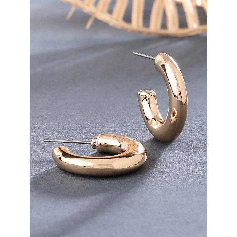 Accessorize London Women Gold Willow Small Thick Hoop Earring