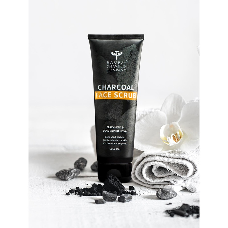 Bombay Shaving Company Exfoliating Charcoal Face Scrub For Dead Skin Excess oil & Blackhead Removal 100g