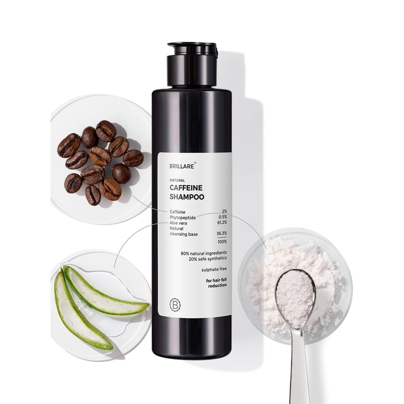 BRILLARE Caffeine Anti-Hair Fall Shampoo | Boost Hair Growth with Caffeine & Peptides