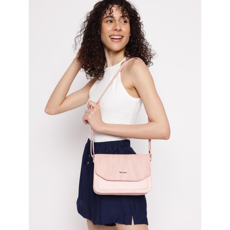 Fastrack Women Textured Flap Sling Bag