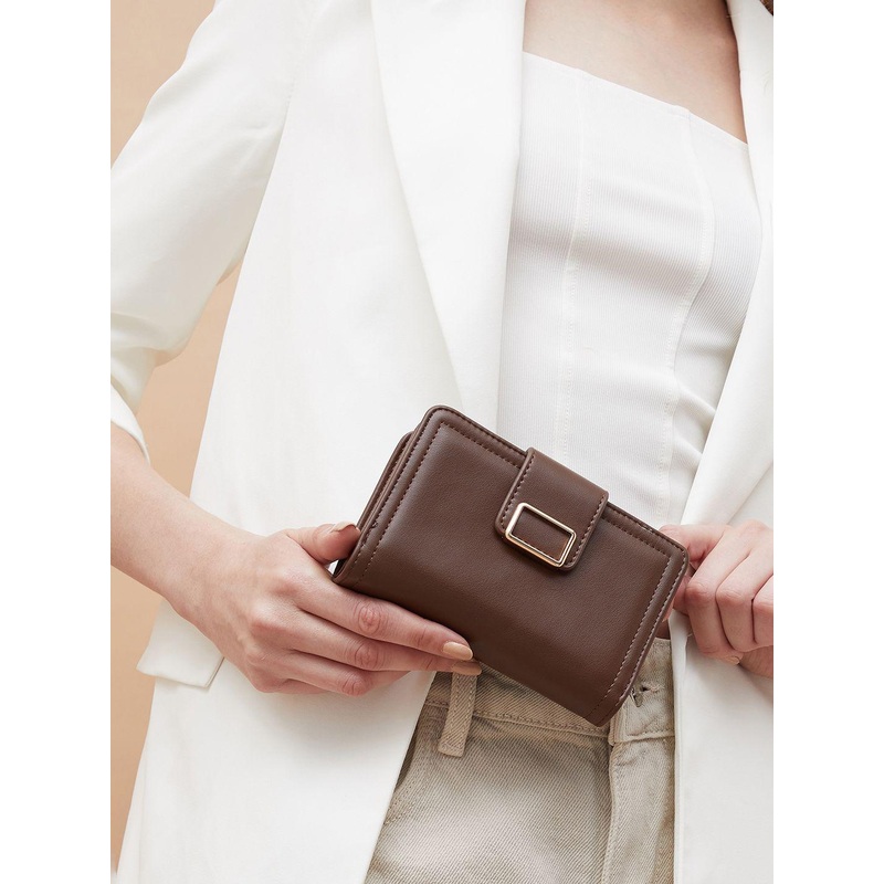 Ginger by Lifestyle Women PU Two Fold Solid Wallet