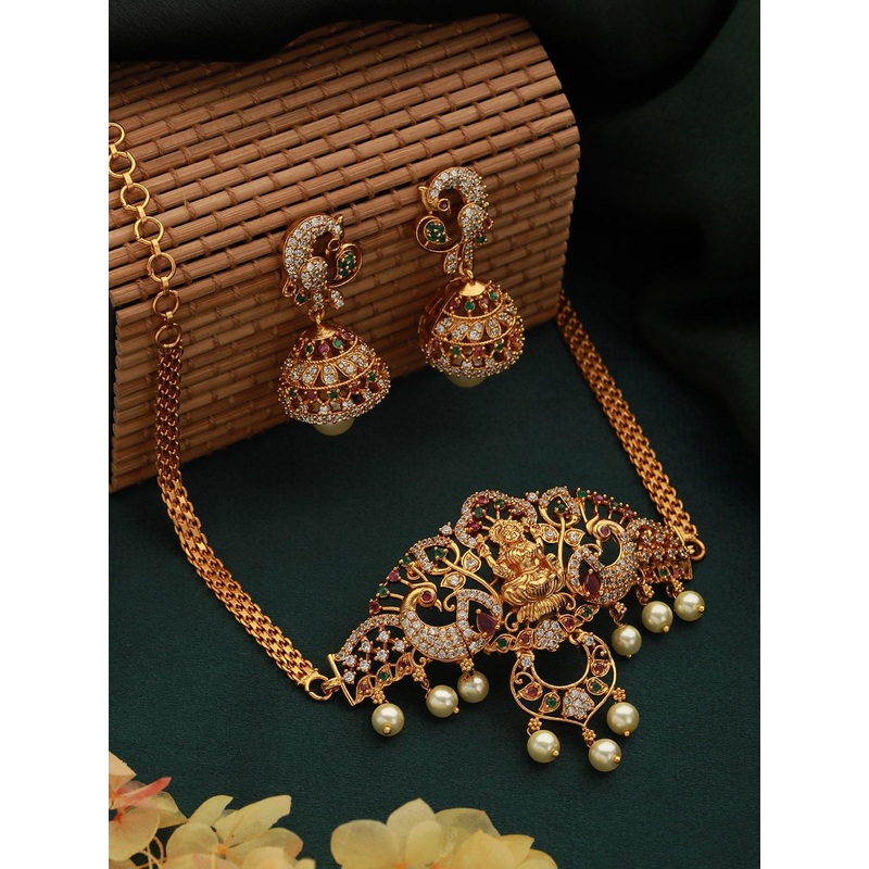 Jazz and Sizzle 22K Gold-Plated Stone Studded & Beaded Jewellery Set
