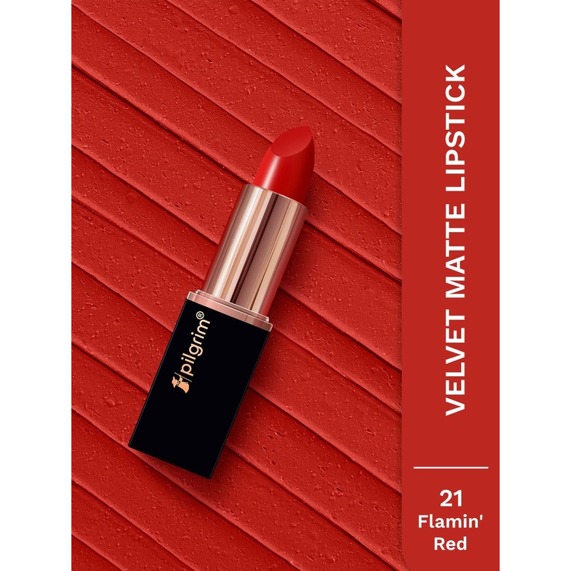 Pilgrim Matte Bullet Intense Colour Transferproof & Smudgeproof Lipstick – Flamin’ Red 21