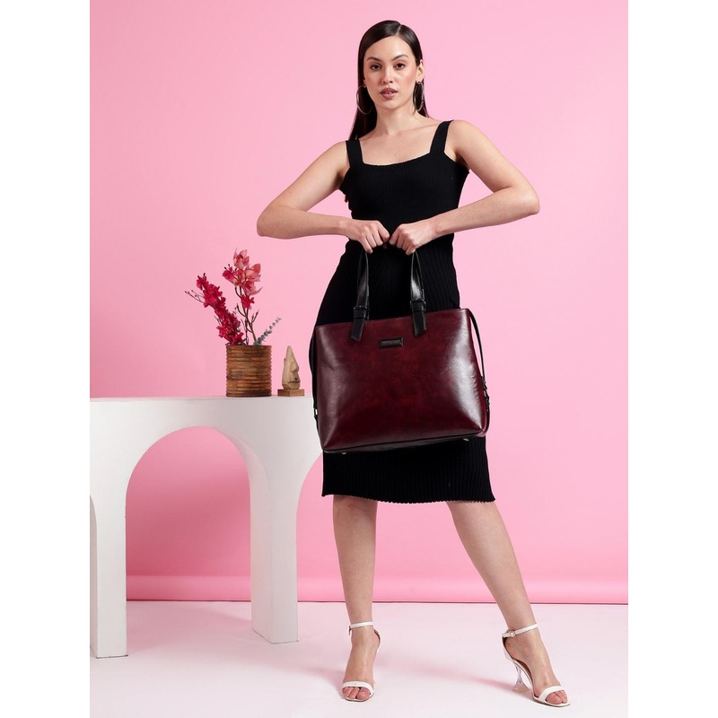 VISMIINTREND Women Leather Shoulder Office Laptop Bags