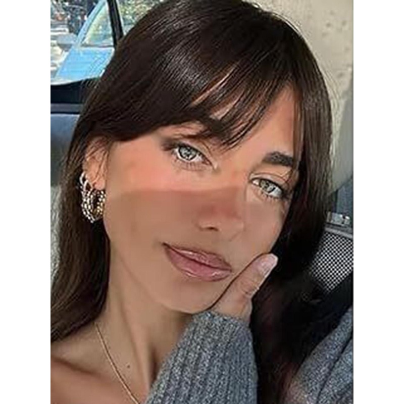 ABS Clip-In Straight Bang Fringe Scalp Topper Long Lasting Hair Extension – Black – 6 Inch