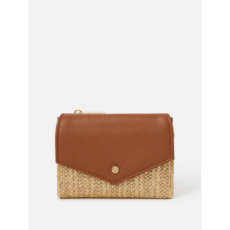 Accessorize London Women Metallic Raffia Fold Out Purse