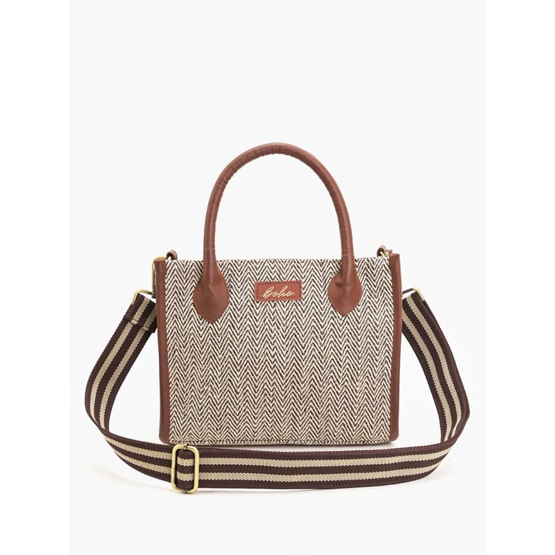 BohoGirl Women Leather Textured Handheld Bag