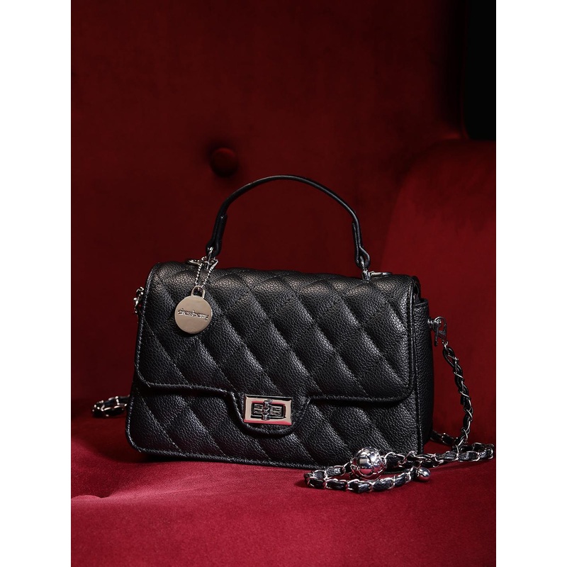 DressBerry Quilted Structured Satchel