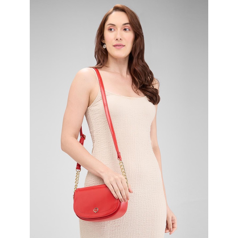DressBerry X CAPRESE Charlot Women Red Medium Sling Bag
