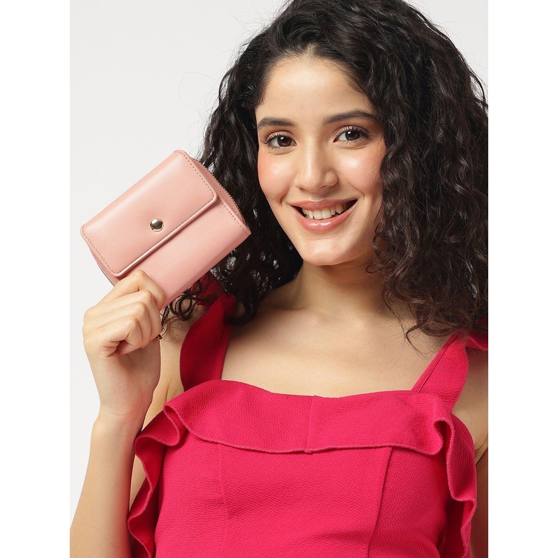 Fastrack Women Woven Design PU Zip Around Wallet