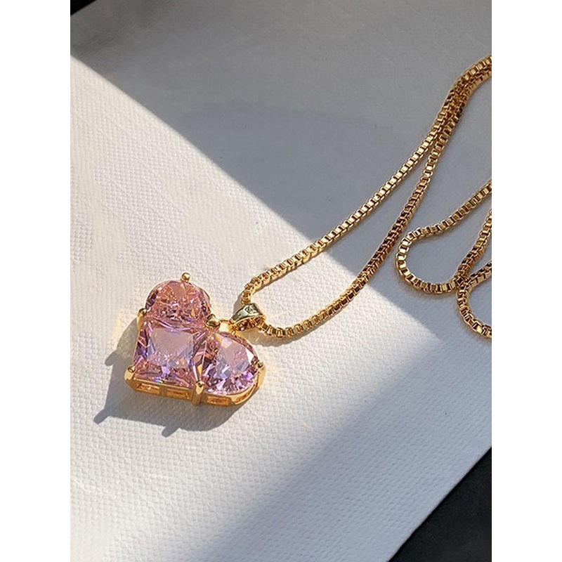 Jewels Galaxy Gold-Plated Heart Shaped Pendants with Chains