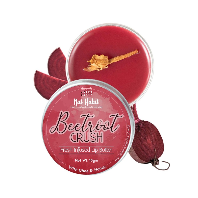 Nat Habit Beetroot Lip Butter with Desi Ghee & Honey for Natural Pink Lips – 10g