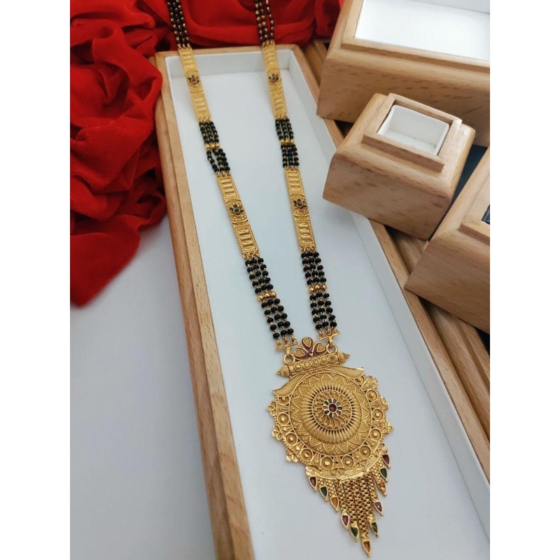 niva fashion GOLD PLATED ARIFICIAL DESIGN Gold-Plated Brass Mangalsutra