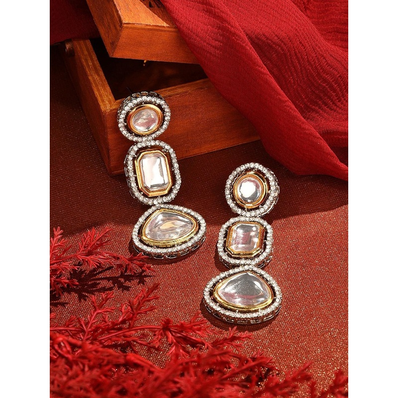 Zaveri Pearls Contemporary Drop Earrings