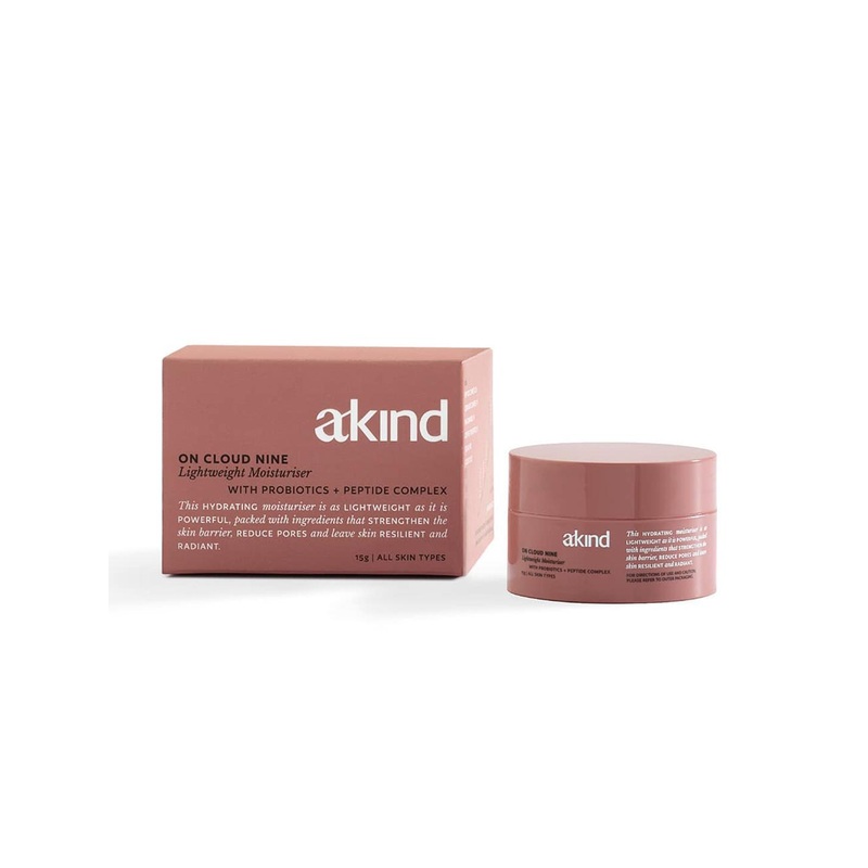 akind On Cloud Nine Lightweight Moisturiser Mini with Probiotics & Peptide Complex – 15 g